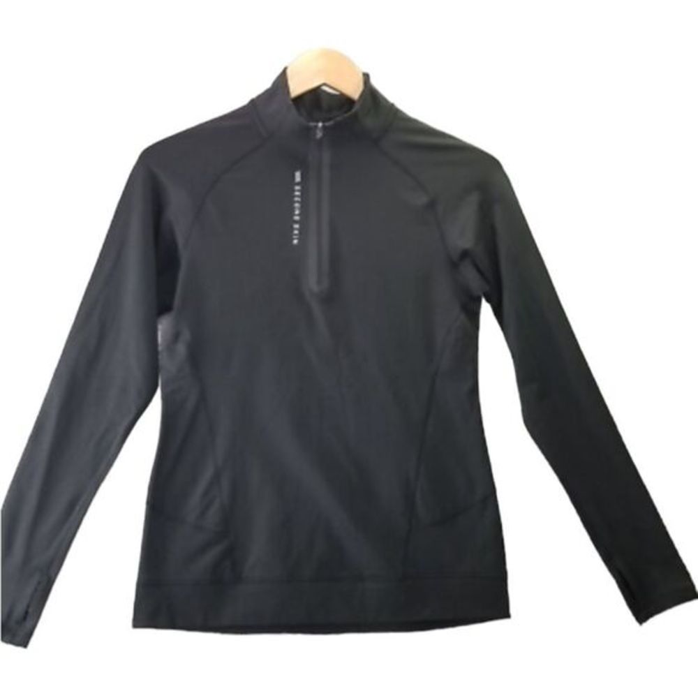 Second Skin Cold Weather Base Layer 1/4 Zip Pullover Top Dark Grey Size Medium